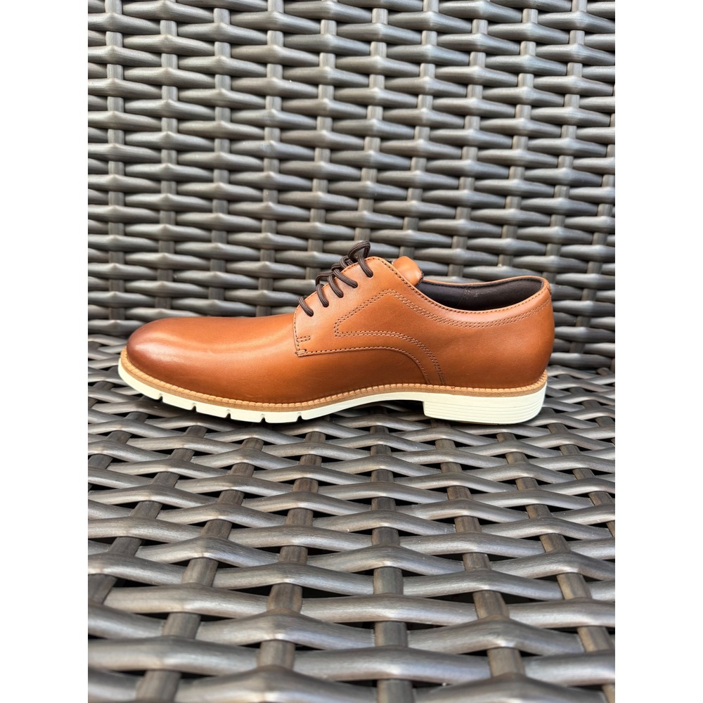 Cole Haan Mens FlexGrand 360 Tan Leather Plain Toe Derby Shoes Size 10M New - Picture 9 of 11